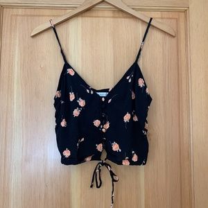 Flynn Skype Button Down Floral Crop Tank Top S